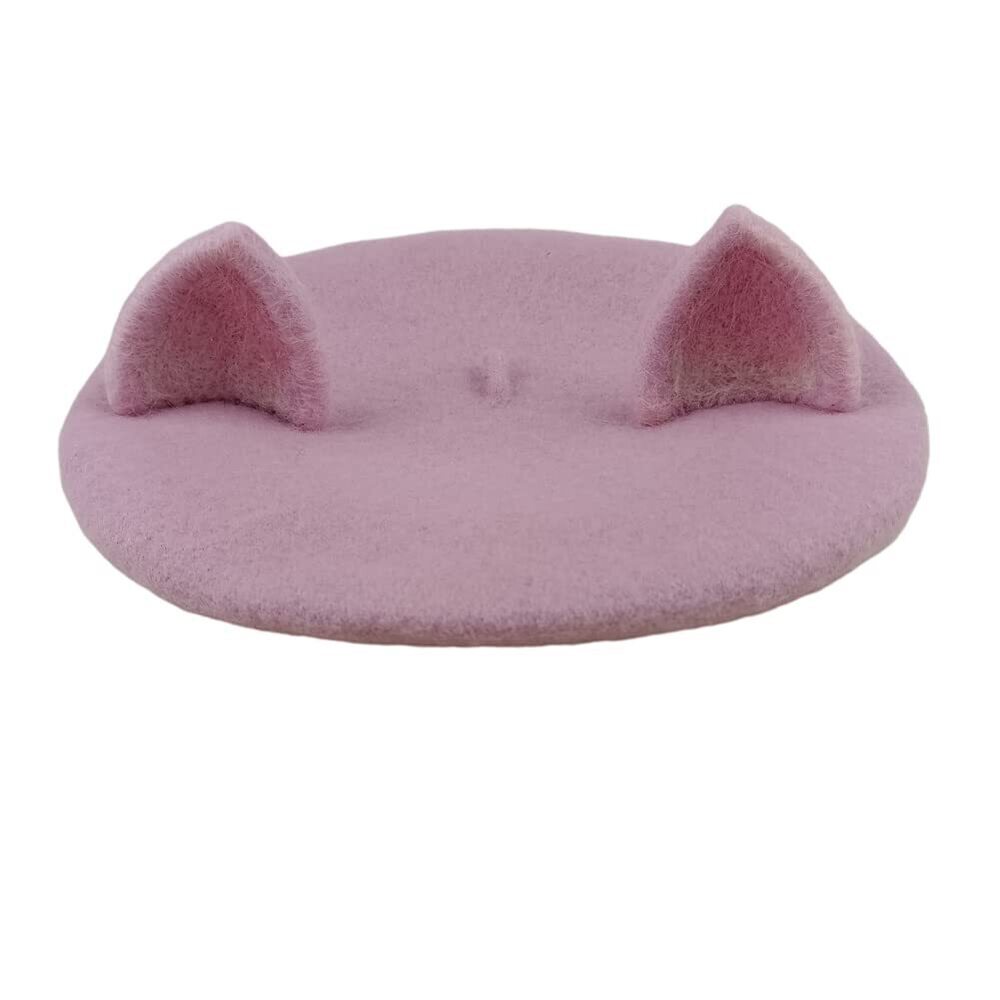 3968 Cat Ears Handmade Beret Vintage Artist Hat Women's Cute Lolita - Picture 2 of 5